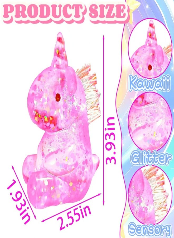 EVDERS 1Pcs Pink Unicorn Squishies Sugar Ball Squeeze Fidget Toys for Kids and Adults Kawaii Unicorn Sugar Ball Squishy Animal Decompression Squeeze Stress Toys for Surprise Gift Theme Party Favors - Image 2